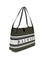 Balmain Medium canvas and leather Release Tote - Uje Dark Olive/ Noir/ Blanc