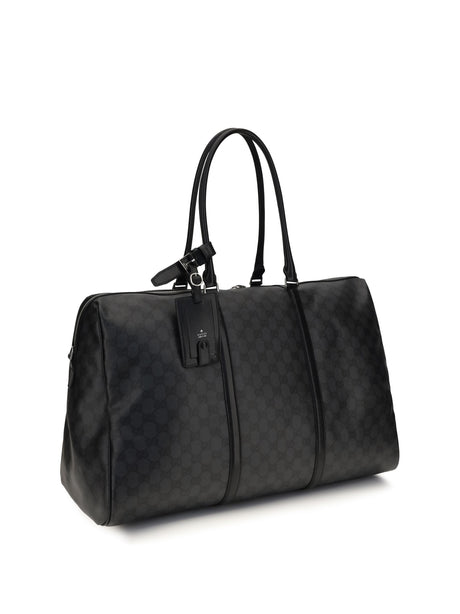 Gucci GG Travel Bag with Web stripe - Black/Black