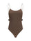 Jacquemus Cabana One-Piece Swimsuit with ruffles - Brown