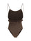 Jacquemus Cabana One-Piece Swimsuit with ruffles - Brown