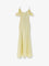 Self Portrait Striped satin long dress - Yellow