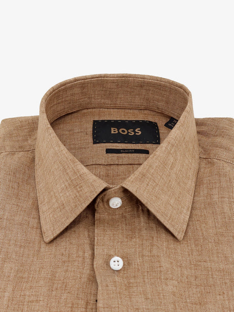 Boss Linen shirt - Mediumbeige