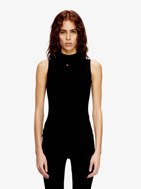 Diesel T-MOKKY-SL-MICRODIV tank top in stretch viscose - Nero