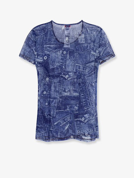Diesel Kasia t-shirt with denim print - Grigio