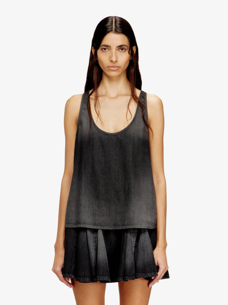 Diesel De-Misy-S cotton and lyocell tank top - Nero