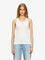 Diesel Slim fit ribbed tank top with metal Oval D - Bianco