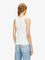 Diesel Slim fit ribbed tank top with metal Oval D - Bianco