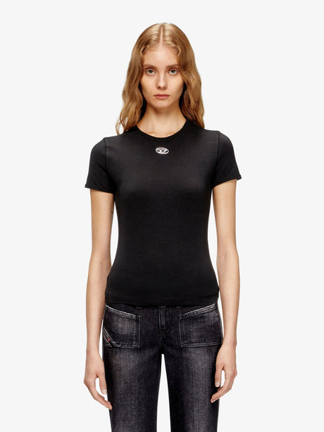 Diesel T-Uncutieslong-OD cotton blend t-shirt - Nero