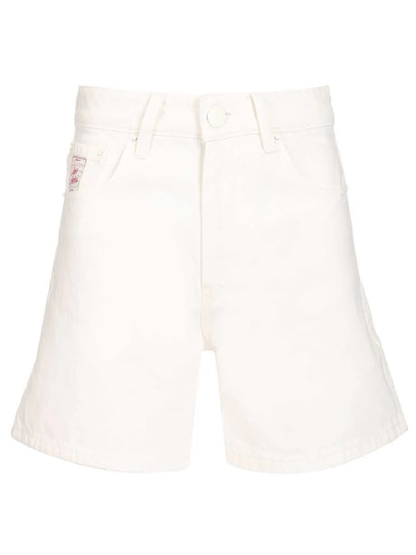 Ami Cotton Twill Shorts - White