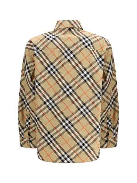 Burberry Slim fit cotton Check Shirt - Sand Ip Check