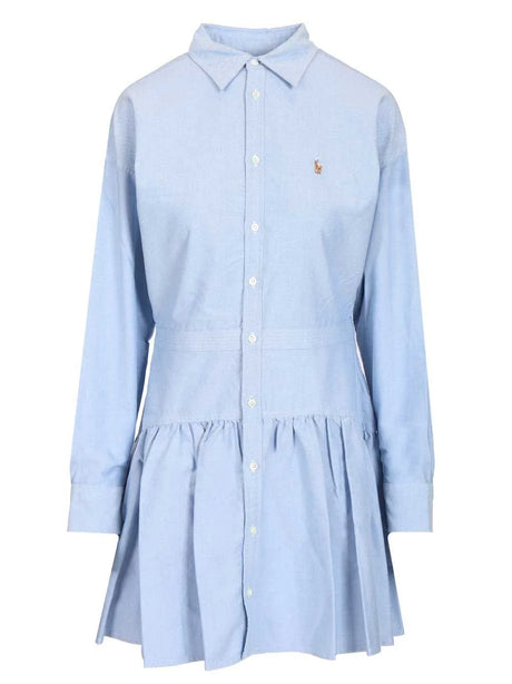 Polo Ralph Lauren Oxford Cotton Shirt Dress - Sky Blue