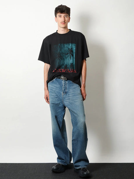 Balenciaga Cotton T-shirt with front print - Black