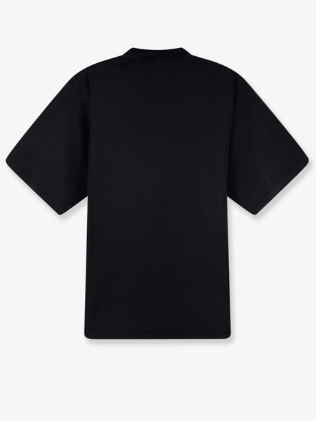 Balenciaga Cotton T-shirt with front logo print - Fadedwashedblack