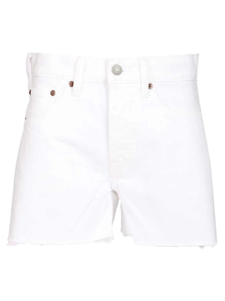 Polo Ralph Lauren Frayed Denim Shorts - White