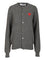 Comme Des Garcons Play Red Heart Merino Wool Cardigan - Grey