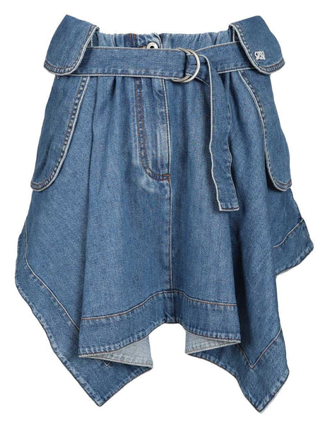 Loewe Denim Cargo Skirt - Sky Blue