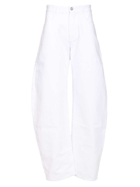 AlaïA Low Waist Barrel Jeans - White