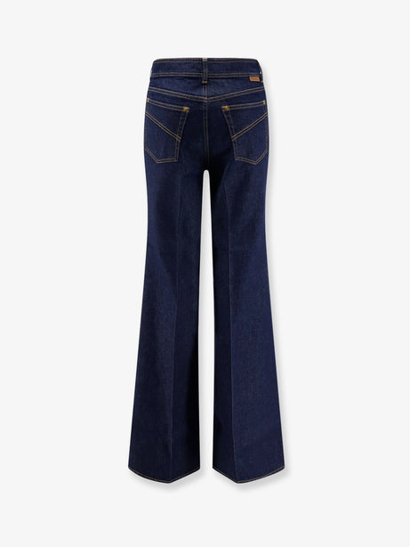 Zimmermann Cotton Denim Flare Jeans - Harbourblue