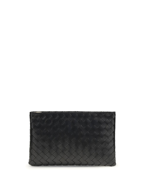 Bottega Veneta Medium leather Pouch - Black-Gold