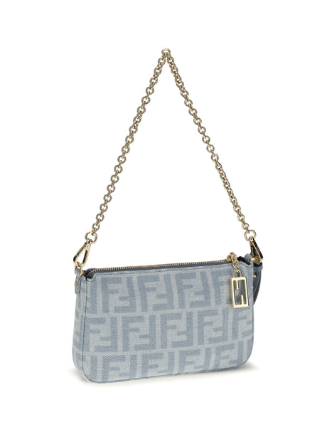 Fendi Denim Baguette Clutch - Denim Ch+Ceruleo+Os