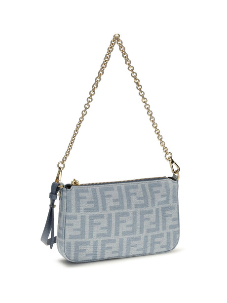 Fendi Denim Baguette Clutch - Denim Ch+Ceruleo+Os