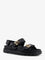 Tory Burch Mellow leather sandals with metal logo on the side - Black Gold