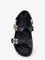 Tory Burch Mellow leather sandals with metal logo on the side - Black Gold