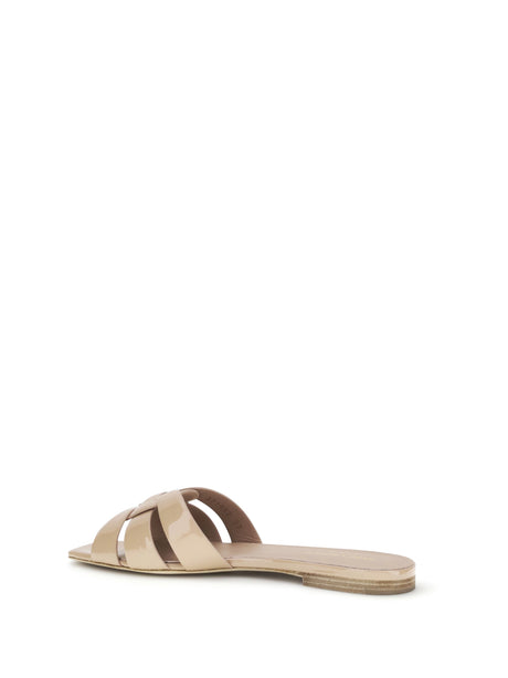 Saint Laurent Tribute patent leather Sandals - Nude