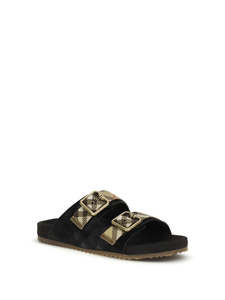 Burberry Urchin suede Check Sandals - Black