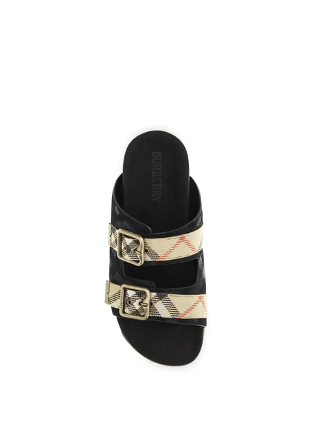 Burberry Urchin suede Check Sandals - Black