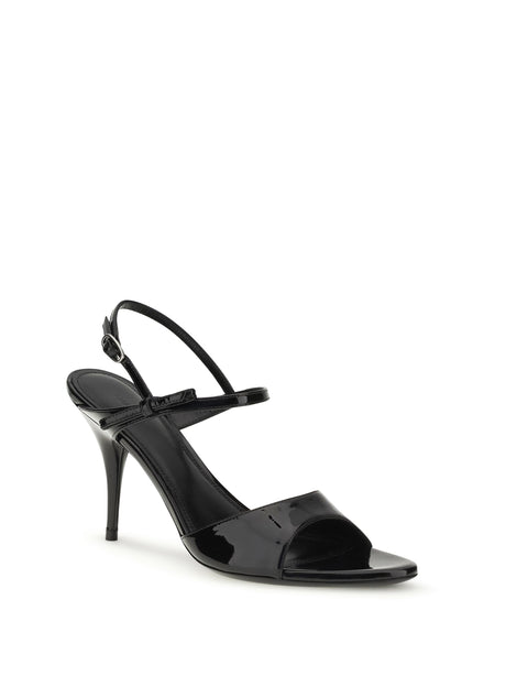 Balenciaga Avenue Bow Sandals - Black/Silver