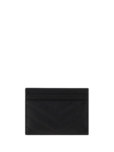 Saint Laurent Matelassé leather Cardholder - Black