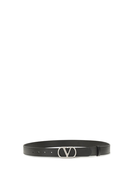 Valentino Garavani VLogo Signature leather Belt - Black