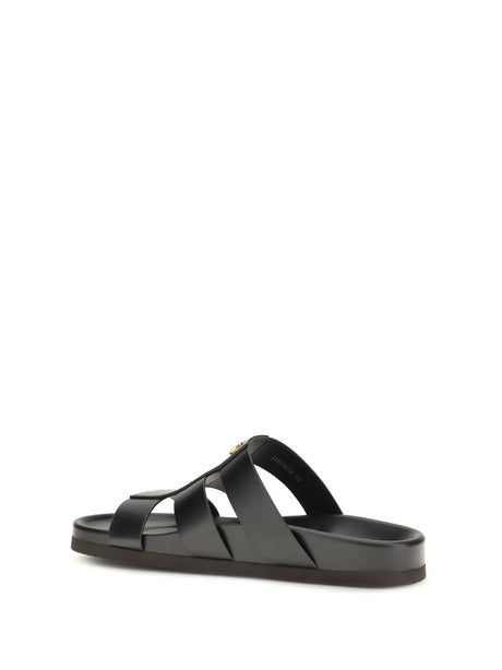 Valentino Garavani Studshield leather slide Sandals - Black