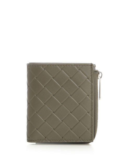 Bottega Veneta Intrecciato Stamp Bi-Fold Wallet - Green