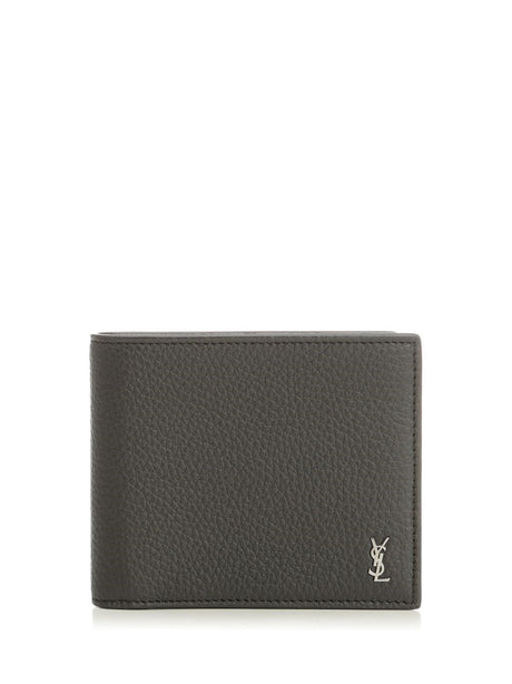 Saint Laurent Tiny Cassandre Wallet - Grey
