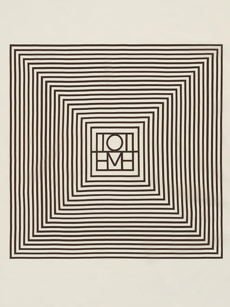 Toteme Centered Monogram silk foulard - Macadamia