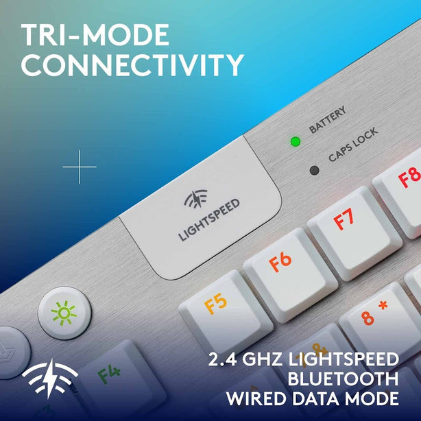 Logitech G915 X Lightspeed Tkl White Kb Gl-Tactile – Compact Tkl, Lightspeed Wireless, Rgb Lightsync, Premium Build, Long Battery