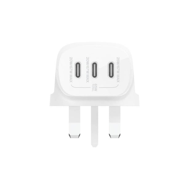 Belkin 67W Triol USB-C PD3.1 PPS GaN Charger – White