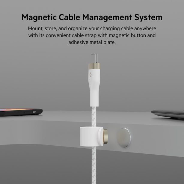 Belkin Usb-A To Usb-C, Braid Sil, 1M, Pink Magnetic Management