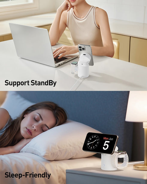 iWALK Power Stand 10000 3-in-1 Wireless Charger White with Auto Rotation