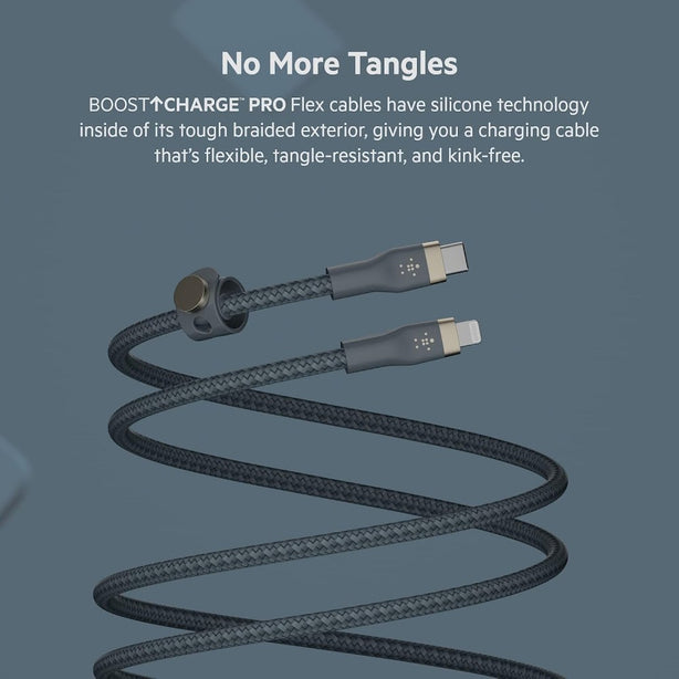 Belkin Usb-C To Lighting, Braid Sil, 1M, Blue Magnetic Management