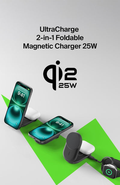 Belkin Qi2.2 25W 2-in-1 Wireless Charger RO White for Phone Earbuds