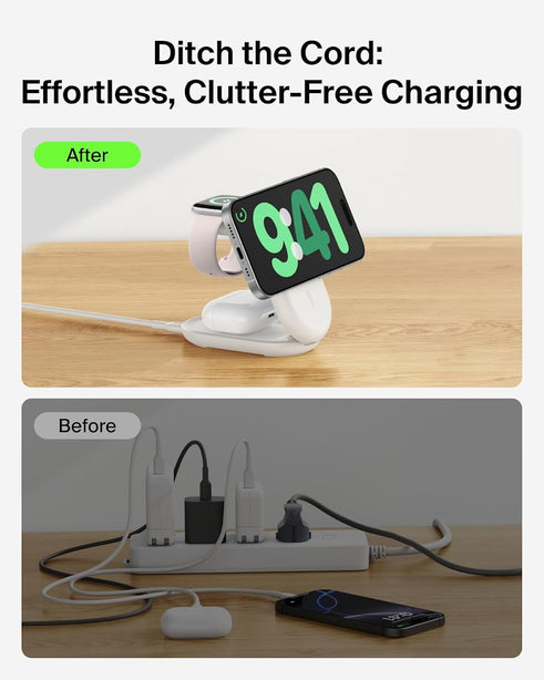 Belkin Qi2.2 25W 3-in-1 Wireless Charger RO White for Phone Watch Earbuds