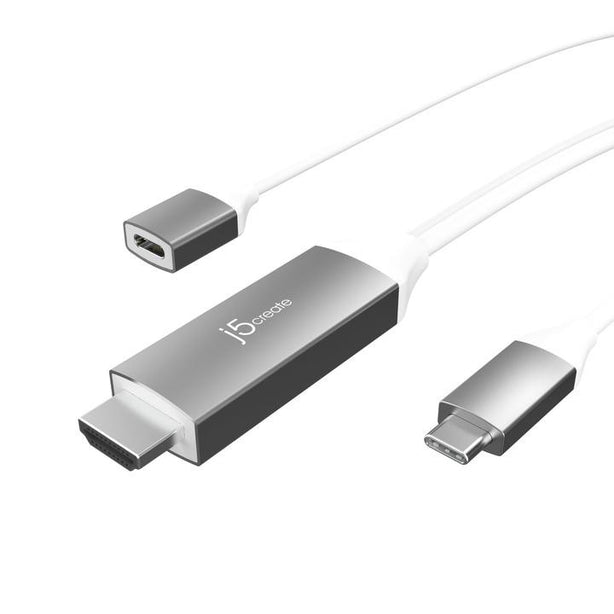J5Create USB Type-C to 4K HDMI Cable with PD 100W pass-through