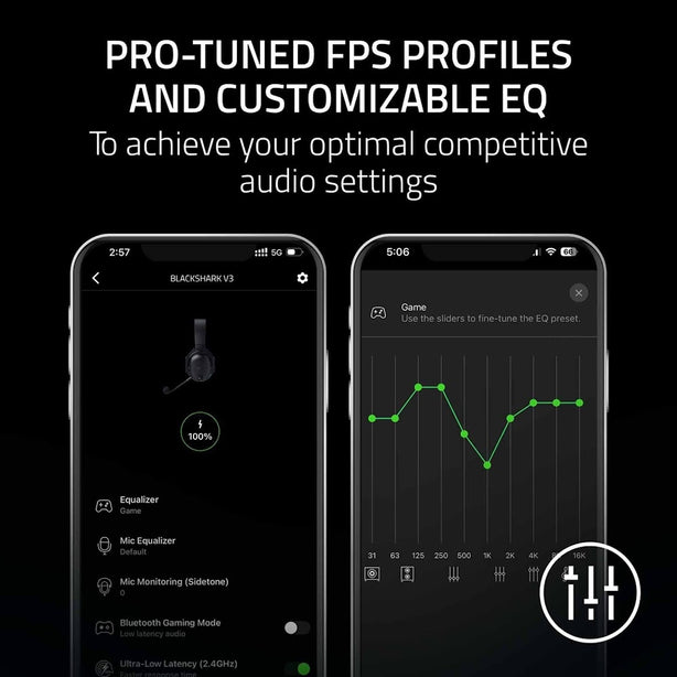 Razer BlackShark V3 Wireless Gaming Headset 2nd Generation HyperSpeed Wireless 2nd Gen TriForce Titanium 2.0 inch (50 mm) Driver HyperClear Ultra - RZ04-05410100-R3M1