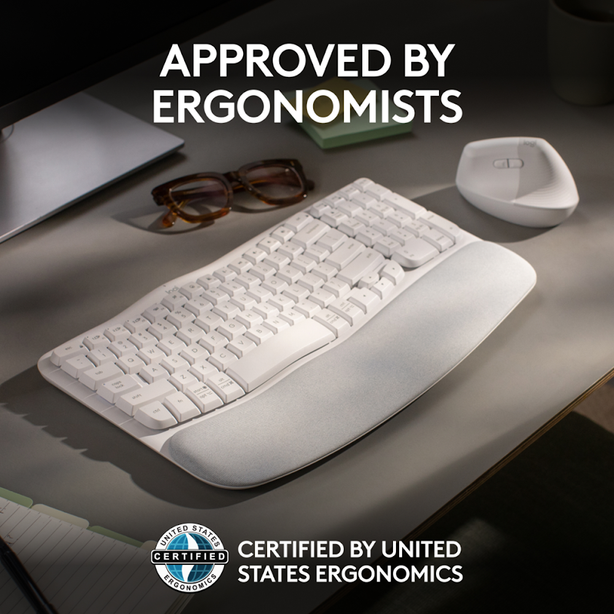 Logitech Wave Keys Ergonomic Wireless Keyboard Offwhite
