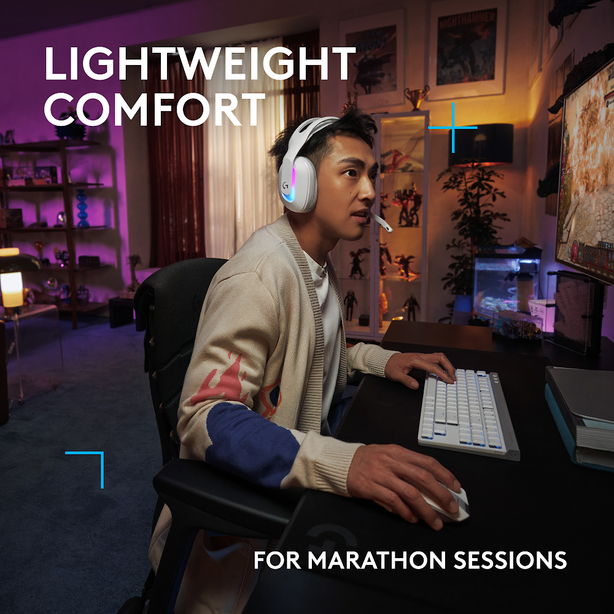 Logitech G522 Lightspeed Wireless Gaming Headset White – Rgb, Removable Mic, Usb-C & Bluetooth