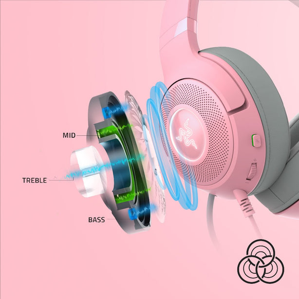 Razer Kraken Kitty V2 - Usb Headset With Rgb Kitty Ears - Quartz Edition - Frml Packaging