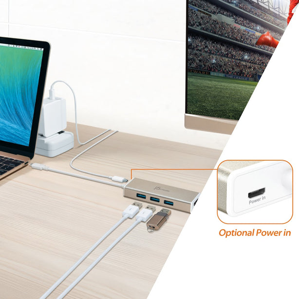 J5Create USB 3.1 Type-C 3-Port Hub WIth VGA